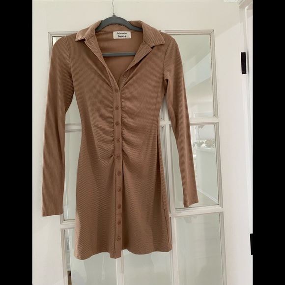 Reformation Amy dress in tan size XS - Picture 2 of 5